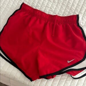 Nike Red and Black Athletic Shorts Lightweight Design